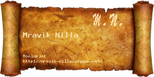 Mravik Nilla névjegykártya